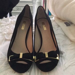 Louise et Cie Black Peeptoe Heels